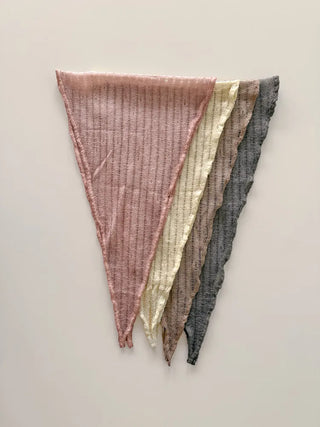 Line Punching Stripe Knit Triangle Bandana Scarf