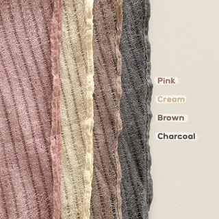 Line Punching Stripe Knit Triangle Bandana Scarf