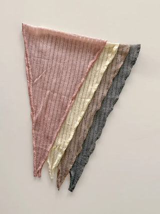 Line Punching Stripe Knit Triangle Bandana Scarf