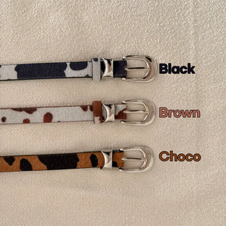 Mottle Cow Pattern Leather Belt