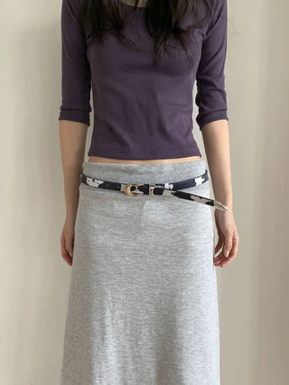 Mottle Cow Pattern Leather Belt