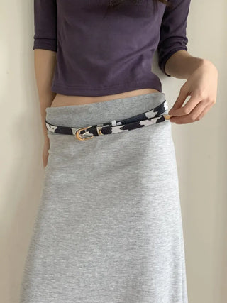 Mottle Cow Pattern Leather Belt