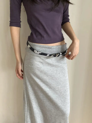 Mottle Cow Pattern Leather Belt