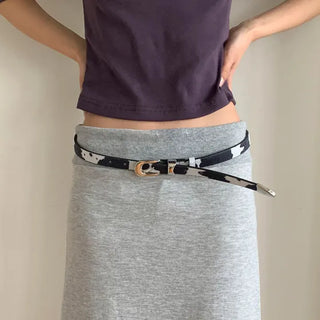 Mottle Cow Pattern Leather Belt
