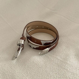Mottle Cow Pattern Leather Belt