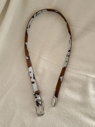 Mottle Cow Pattern Leather Belt