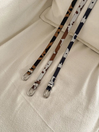 Mottle Cow Pattern Leather Belt