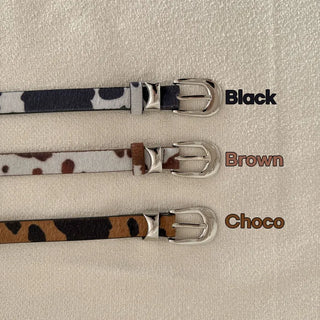 Mottle Cow Pattern Leather Belt
