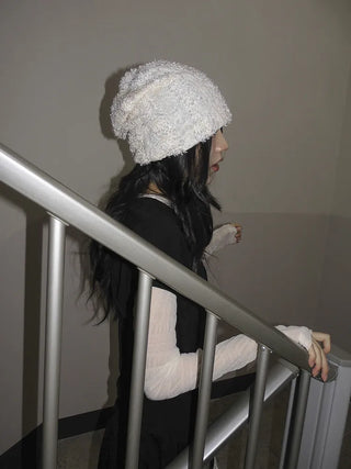 Glian Sequin Lace Texture Beanie Hat
