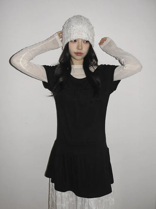 Glian Sequin Lace Texture Beanie Hat