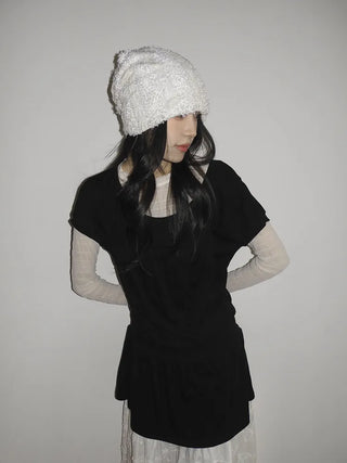 Glian Sequin Lace Texture Beanie Hat