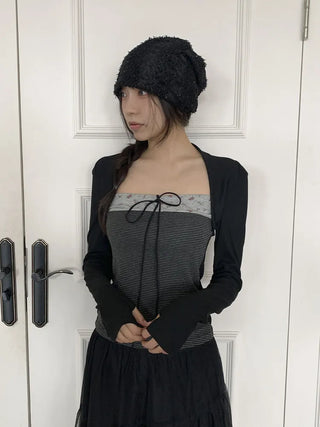 Glian Sequin Lace Texture Beanie Hat