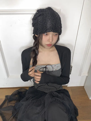 Glian Sequin Lace Texture Beanie Hat