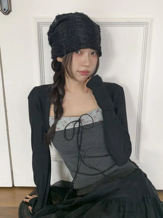 Glian Sequin Lace Texture Beanie Hat