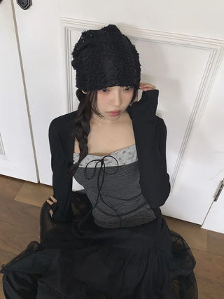 Glian Sequin Lace Texture Beanie Hat