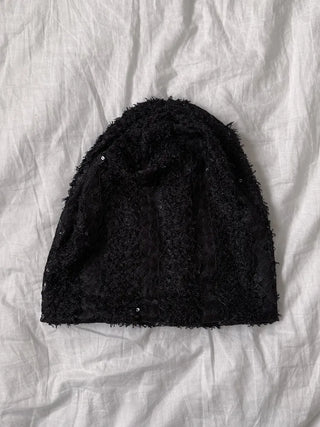 Glian Sequin Lace Texture Beanie Hat