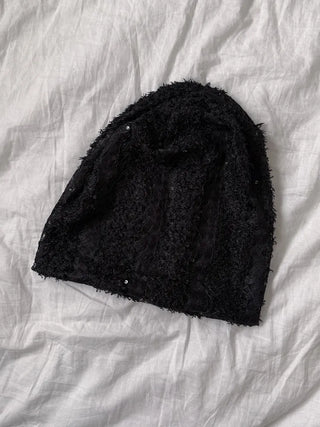 Glian Sequin Lace Texture Beanie Hat