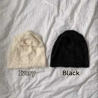 Glian Sequin Lace Texture Beanie Hat