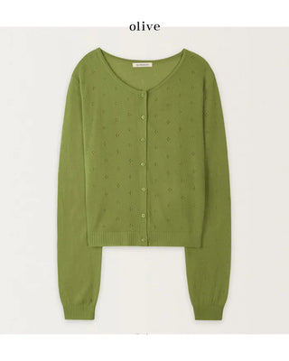 Perforated cardigan