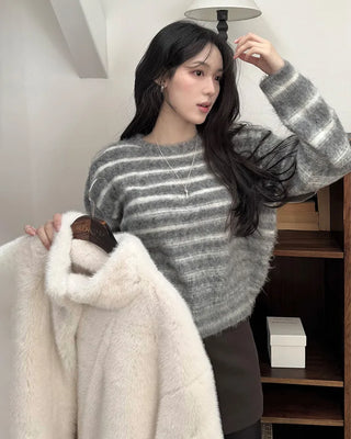 Striped Shaggy Knit