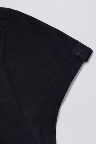 Cut-Out Longline T-Shirt in Black