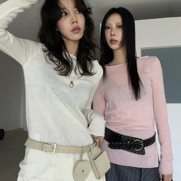 boat neck slit knit (2c)