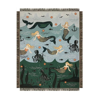 Mermaid Woven Throw Blanket