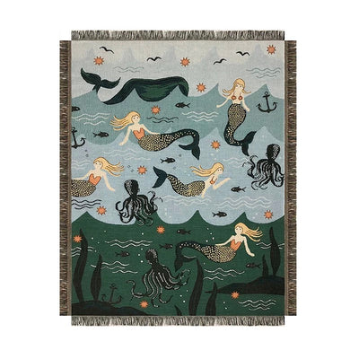Mermaid Woven Throw Blanket