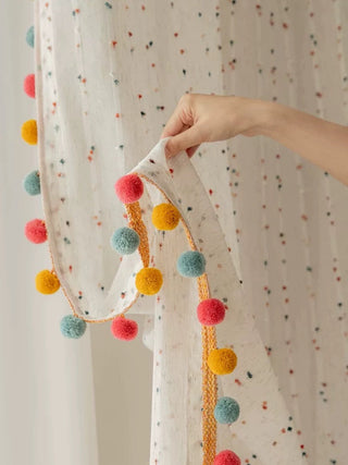 Boho Pom Pom Curtains