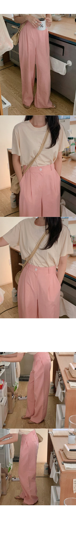 Linen wide-leg pants