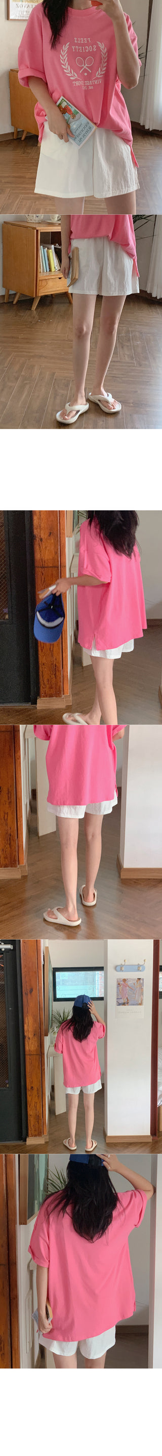 Cream Banding Half Pants