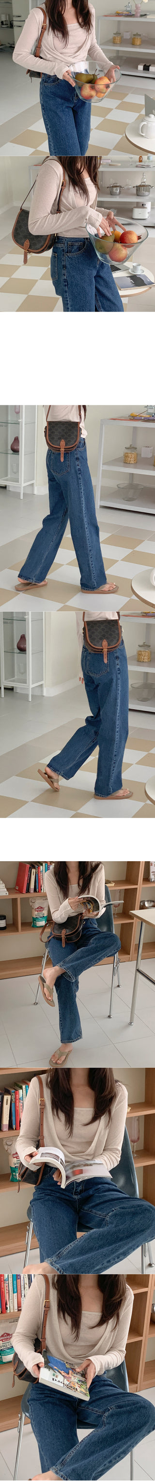 Natural denim pants