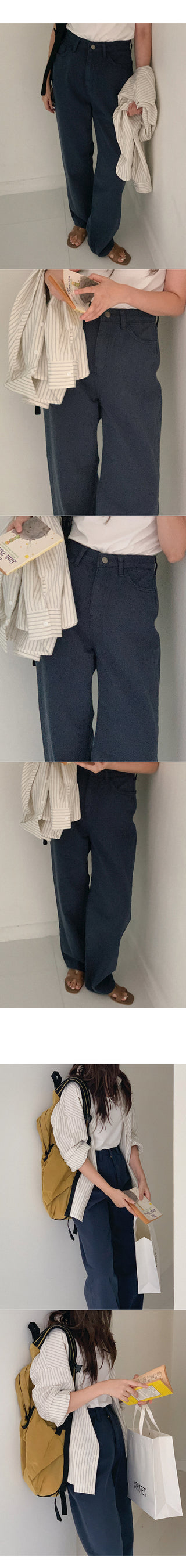 Natural wide cotton pants