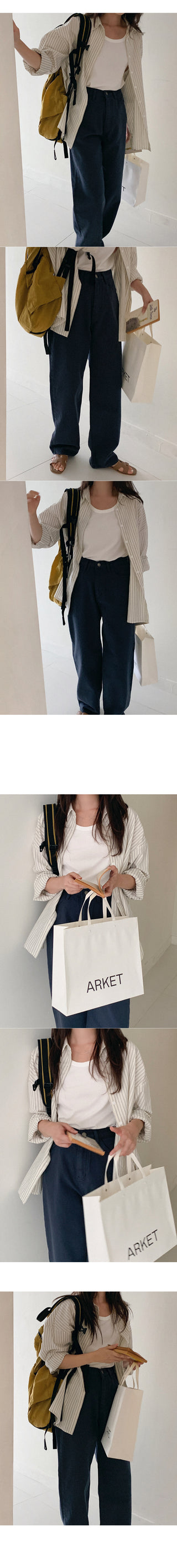 Natural wide cotton pants