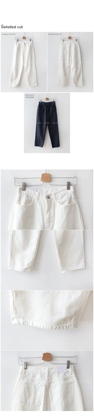 Natural wide cotton pants