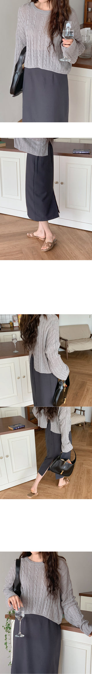 Backpoint Banded Midi Skirt