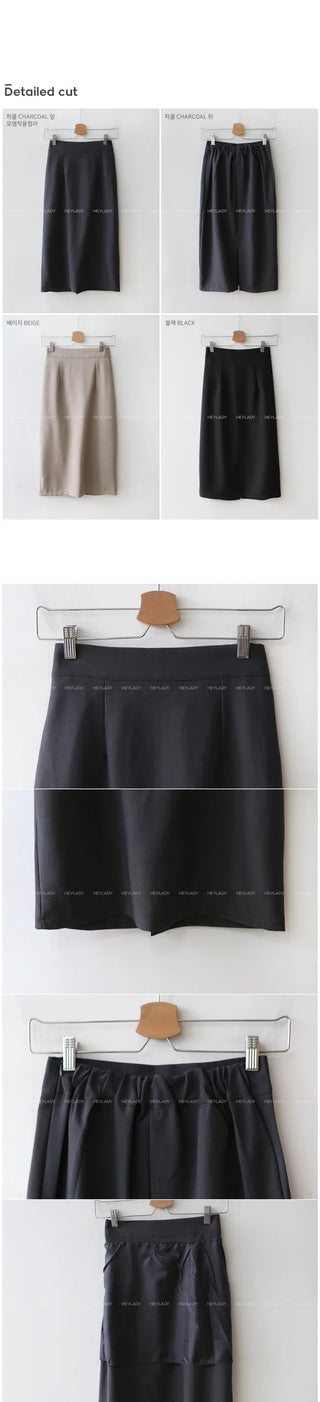 Backpoint Banded Midi Skirt