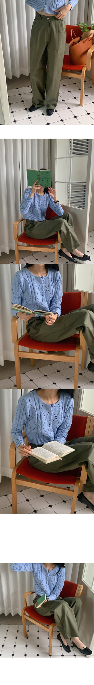 Side buckle cotton pants