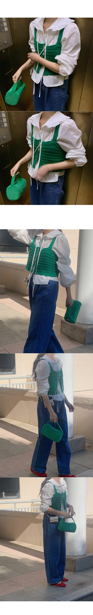 Wide denim pants