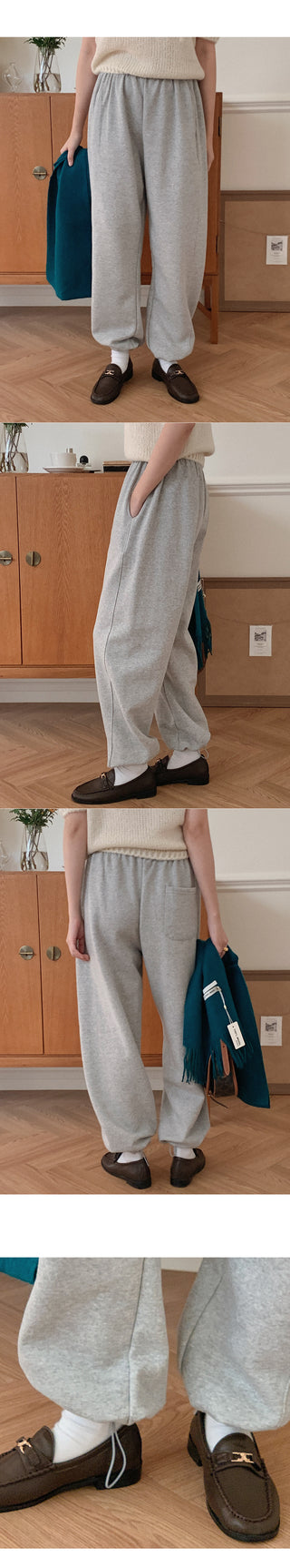 Fleece-lined string pants