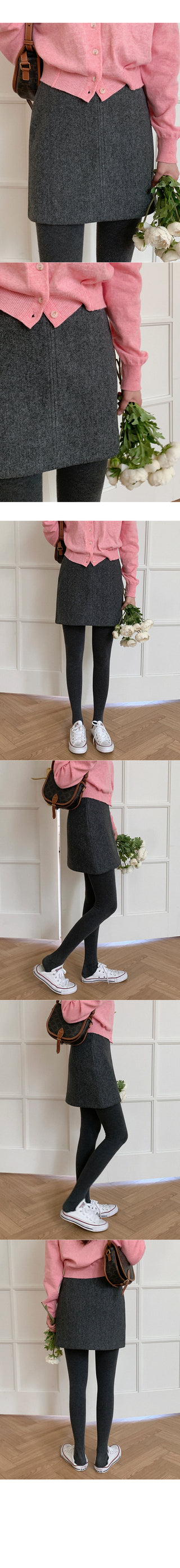 Warm! Wool blend mini skirt