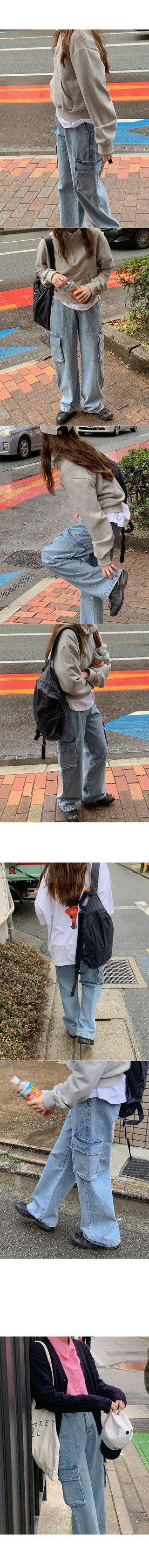 Denim cargo pants