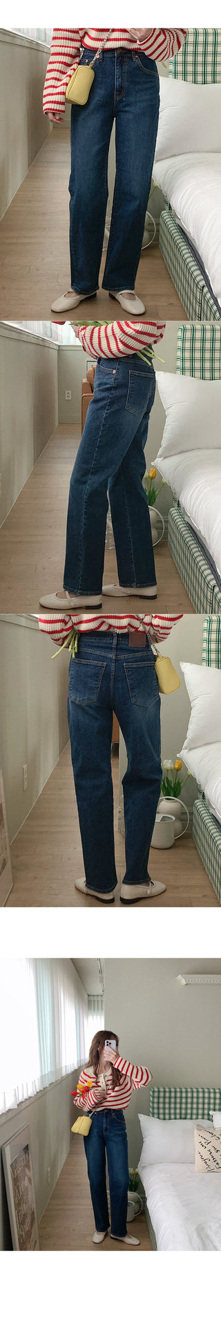 Straight cotton denim pants
