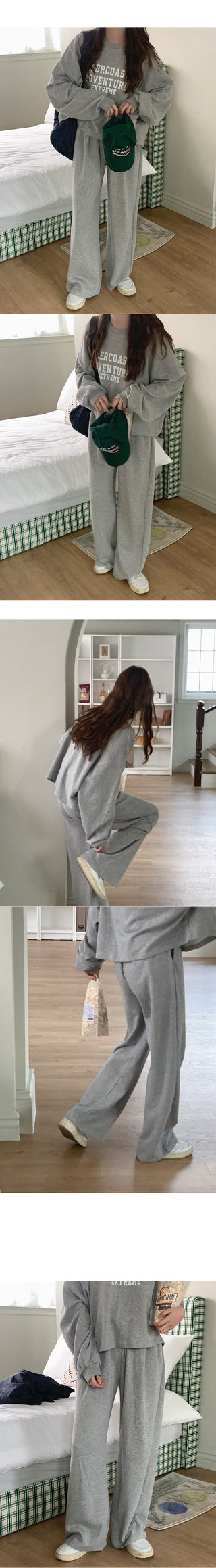 Cotton elastic waist pants