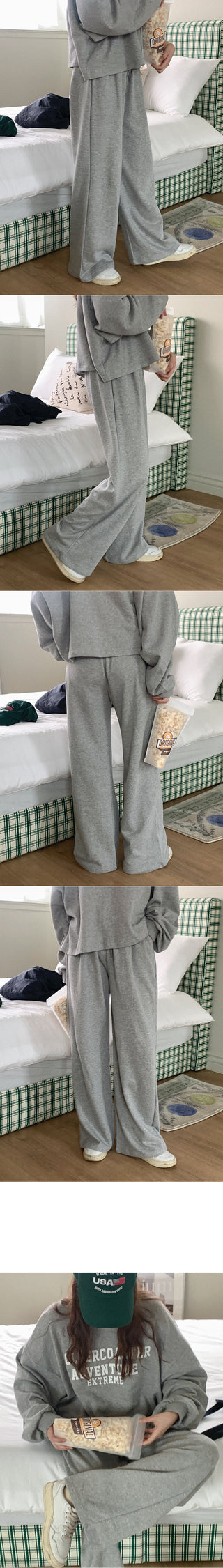 Cotton elastic waist pants