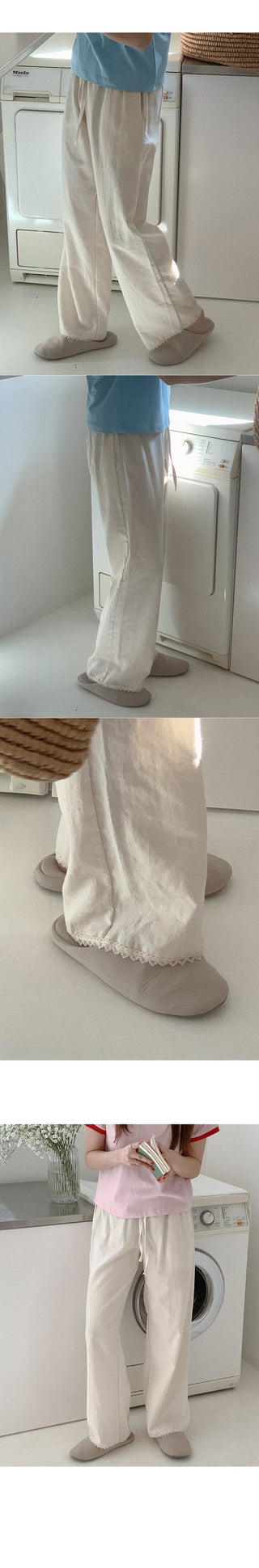 Bedel lace elastic pants
