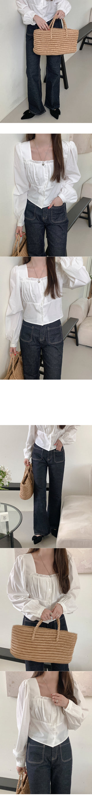 Raw denim bootcut denim pants