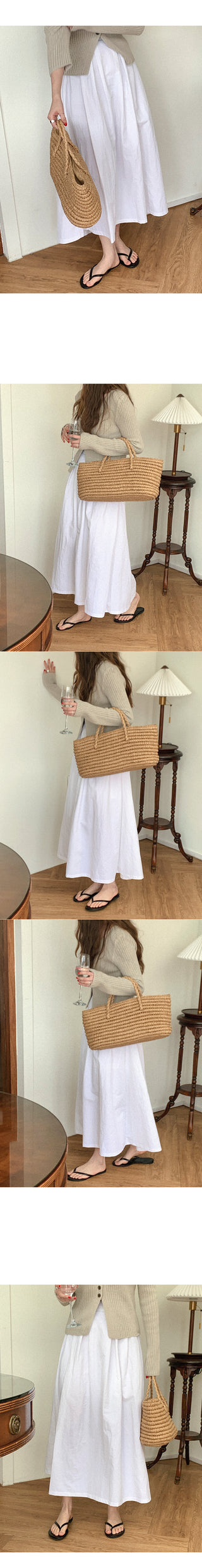A-line pinduck long skirt