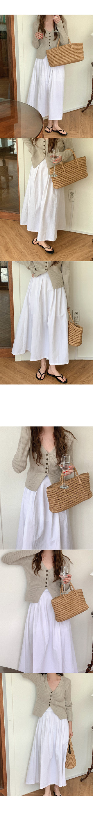 A-line pinduck long skirt