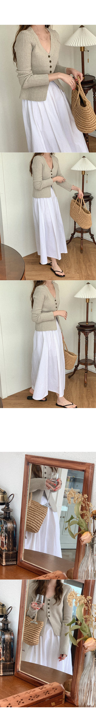 A-line pinduck long skirt